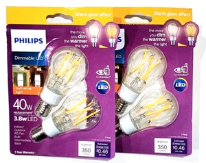 2 Packs Philips Dimmable Led Soft White Light 40w Replacement 3.8w Led A15 - Picture 1 of 1