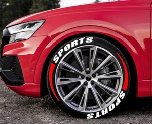 8Pcs 3D Letters Rubber Sticker Set Car Tire Wheel Sticker Decal Trims Sports DIY - Bild 1 von 8