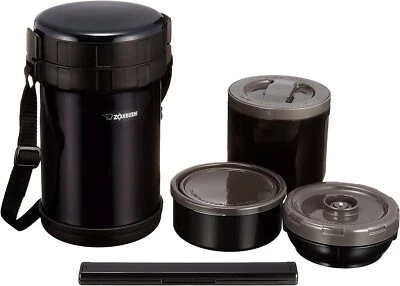 Tarro de almuerzo Zojirushi SL-XE20AD clásico aislado de acero inoxidable negro 1,1 kg nuevo envío Foto 1 de 3