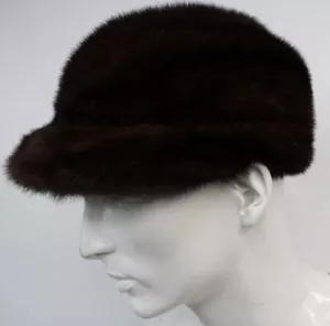 REFURBISHED NEW MAHOGANY MINK FUR HAT CAP MEN MAN WOMAN WOMEN SIZE ALL - Picture 1 of 6