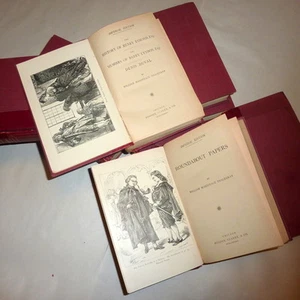 Antique 1887 W. Makepeace Thackeray 10 Book Set Imperial Edition -Hooper Clarke - Picture 1 of 8