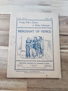 Young Folks Library of Choice Literature 1898 Merchant Of Venice Shakespeare - Picture 1 of 6
