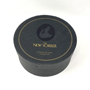 SET (6) The New Yorker Cheese Plates Comic, Funnies 8" Ceramic White, Black, Red - Picture 1 of 16