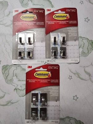 12 Piece Command Small Stainless Steel Metal Adhesive Hooks New - Image 1 of 4