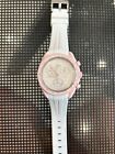 20mm White Rubber Strap Pink Stripe For Swatch "mission To Venus" Swatch