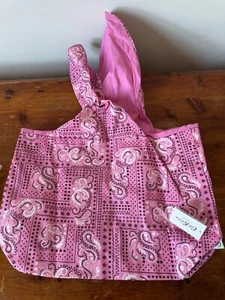 Cath Kidston Bandana Pink Bag Pouch Bow Tie Top New - Picture 1 of 3
