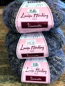 Lot of 3 Louisa Harding Yarn Simonetta Mohair Purple/Gold 50g/264yds each ITALY - Picture 1 of 10