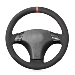 Hand-stitched Black Suede Red Marker Car Steering Wheel Cover for Mazda 3 Axela - Picture 1 of 15