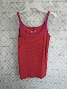 CLEARANCE Arizona Tank Top Size XL Red Purple Striped Ribbed Sleeveless - Picture 1 of 3