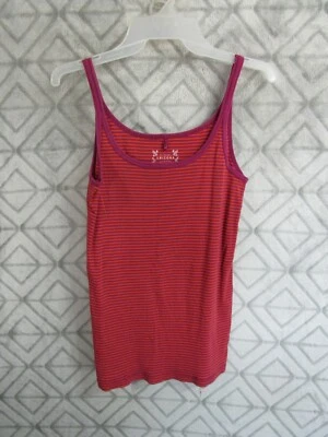 CLEARANCE Аризона Майка размер XL красный фиолетовый в полоску ребристый без рукавов - Изображение 1 из 3