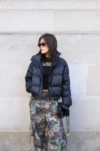 Fashionable Black Puffer Down Jacket, Casual Outerwear - Picture 1 of 4