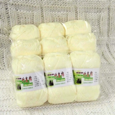 Sale 9Skeins X 50gr Super Soft Bamboo Cotton Baby Hand Knitting Crochet Yarn  - Image 1 of 4