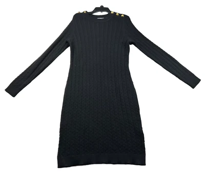Vestido Suéter Charter Club Para Mujer Talla Pequeña Negro Manga Larga Tejido Nuevo Pullover Foto 1 de 4