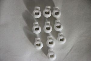 Arrêts de Cordon Blanc 10 Pièce Rond Avec Ressort Pour Corde Jusqu'À 6mm