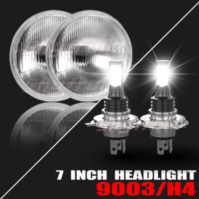 For-Dodge Dart 1964-1976 Pair DOT 7 inch Round LED-Headlights High-Low Beam* Foto 1 de 4