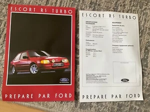 FORD  ESCORT RS TURBO. SALES SHEET.  1986.   FRENCH - Picture 1 of 1