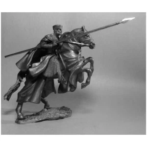 Figurina Cavaliere Equestre Templari Soldati di Latta Non DIPINTA. FL 54 mm 1/32 - Foto 1 di 5