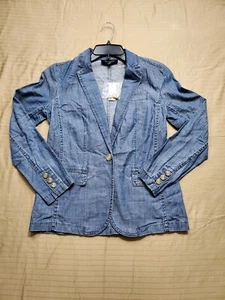 Talbots Petites Blazer Style Jean Jacket Size P  - Picture 1 of 3