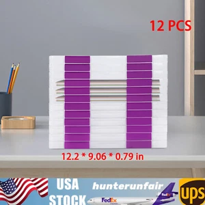 Clear File Boxes 12PCS Plastic Document Storage Cases Documents Magazines Holder - Picture 1 of 24