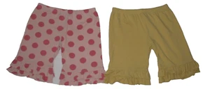 Persnickety 10 EUC Yellow Pink Polka Dots Ruffle Shorts Shorties Bike Shorts - Picture 1 of 5