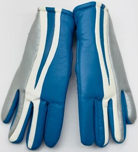 Women’s 1980’s Sea & Ski Winter Gloves Detroit Lions Colors Blue White Ladies B - Picture 1 of 13