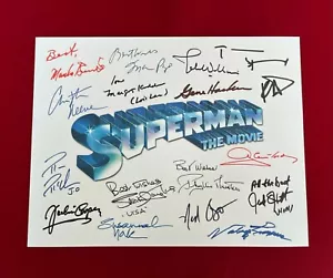 Tarjeta de título de Superman: The Movie firmada por elenco - 8,5 x 11 - reimpresiones de autógrafos - Imagen 1 de 6