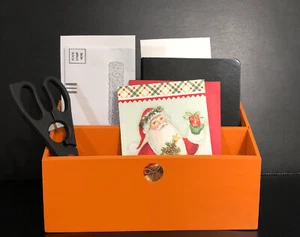 Bindertek Bright Line Wooden Desk Organizing System, Letter Box, Orange - Picture 1 of 6