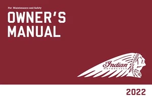 Indian Owners Manual Book 2022 Chieftain - Foto 1 di 12