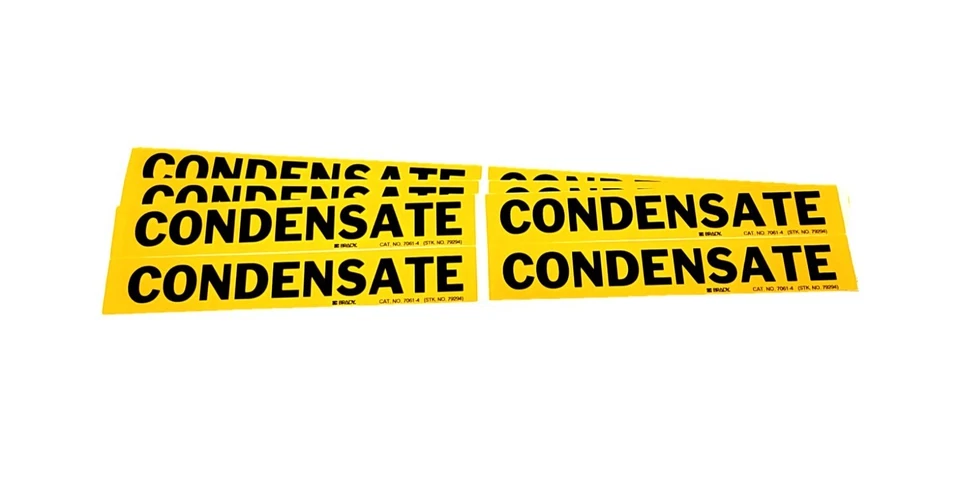 BRADY 7061-4, Self-Sticking Vinyl Pipe Marker (CONDENSATE) 12 Total Markers, USA - Image 1 of 1