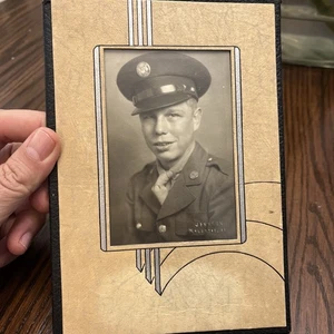 Young Military Soldier Picture World War II Johnson Atlantic Iowa B&W Photograph - Picture 1 of 15