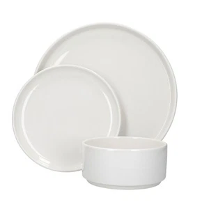 Mikasa Camberlie Collection Porcelain 12 Pieces Set of Dinner Tableware White - Picture 1 of 16