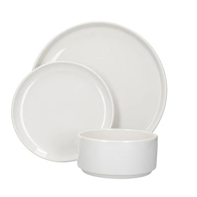 Mikasa Camberlie Collection Porcelain 12 Pieces Set of Dinner Tableware White - Image 1 of 4