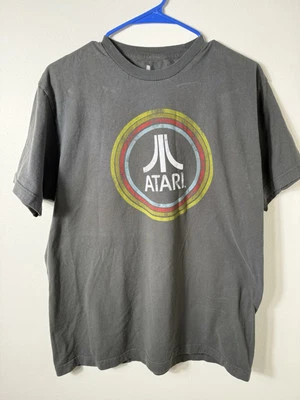 Camiseta masculina retrô Atari manga curta cinza tamanho grande - Imagem 1 de 4