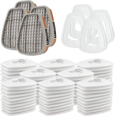 LQGTQO 6001 Filter für Atemschutzmaske, für 3M Filter mit 80 Stück Filterpatronen + 4 F