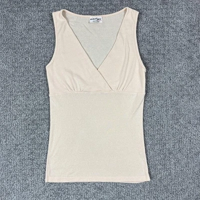 Vintage Michael Stars Tank Top Womens One Size Beige Y2K Babydoll Retro USA Made - Image 1 of 4