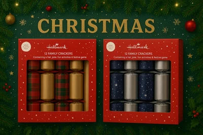 Pack de 12 Galletas Navideñas HALLMARK Fiesta 30cm Ventilador Diseño Lujo