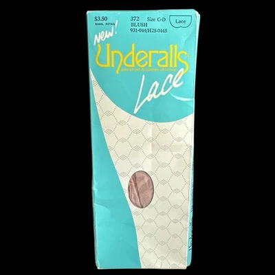 Vintage 1986 - Underalls Lace - Pantyhose - BLUSH - Lace - Size C-D - Image 1 of 4