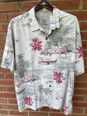 $158 TOMMY BAHAMA MENS 'HOLIDAY ESCAPE' HAWAIIAN CAMP CHRISTMAS SANTA SHIRT XL - Image 1 of 4