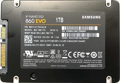 Samsung 860 EVO 1TB SATA III Internal SSD 2.5" V-NAND MZ-76E1T0 - Image 1 of 2