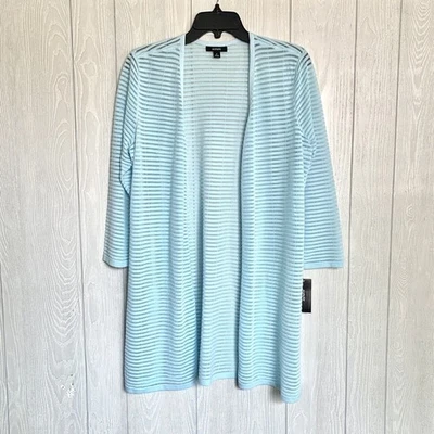 Alfani синий полоски кардиган свитер средний размер новый с Ярлыками - Изображение 1 из 4