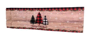 Alageo Natale Valance Bufalo Plaid Albero di Natale Fiocchi di Neve Country 42 X 12 - Foto 1 di 5
