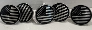 Hobby Lobby 5 Chrome & Black USA FLAG Cabinet Drawer Pull Knob Patriotic America - Picture 1 of 14