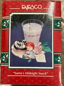 Vintage Enesco "Santa's Midnight Snack" Weihnachtsschmuck 1992 in OVP - Bild 1 von 14