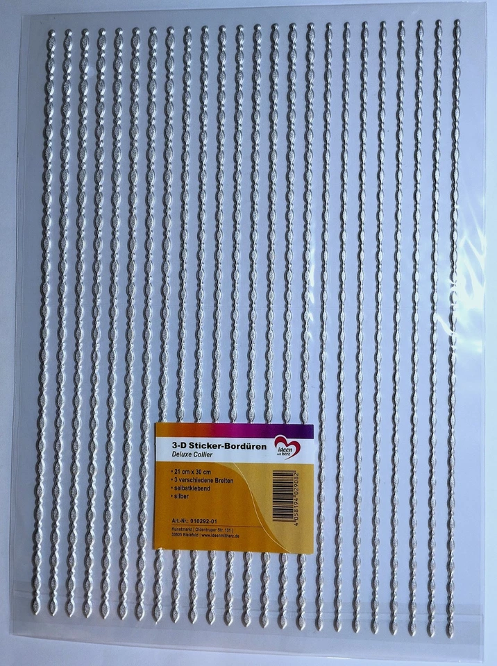 3D-Sticker Bordüren Deluxe Collier 3 verschiedene Breiten selbstklebend 9 Farben - Bild 1 von 1