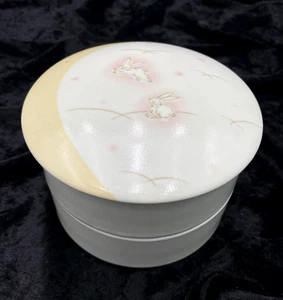 Yumeji Takehisa (Japan) Pastell Hase Häschen Mino Ware Zodiak Mond Keramik Schalen - Bild 1 von 10