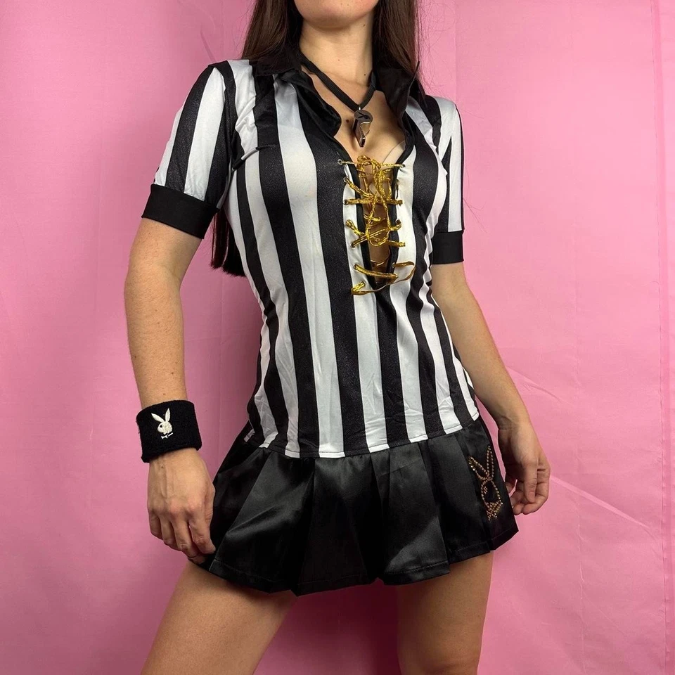 Y2k Playboy  Referee Costume Small Halloween Costume  With Logo Whistle - Image 1 of 4