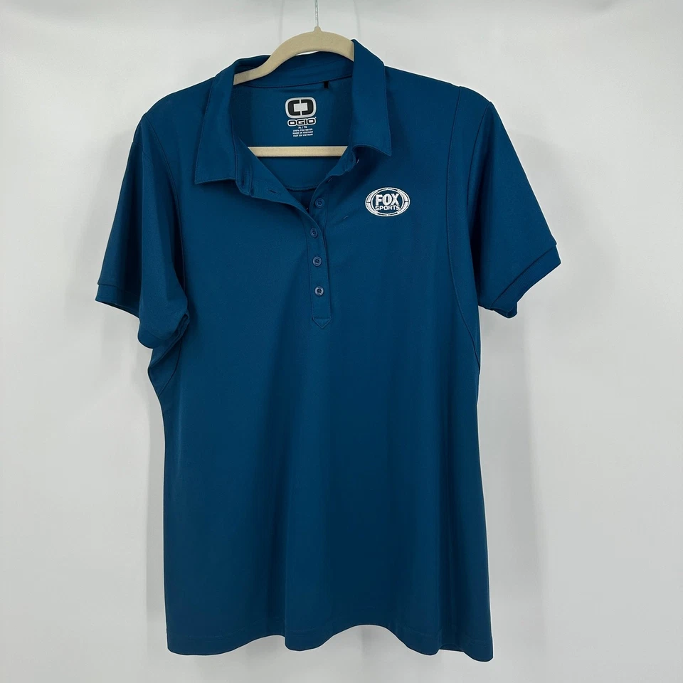 Camisa polo Ogio para mujer talla XL Fox logotipo deportivo azul atlético golf atletismo  Foto 1 de 4
