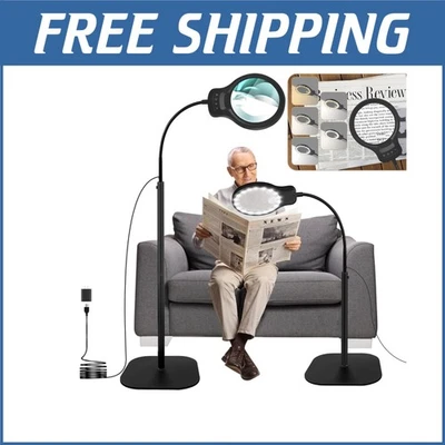 Adjustable Lighted Magnifying Glass with USB Power - 10X & 30X Magnification - Image 1 of 4