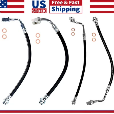 Manguera de freno delantera trasera izquierda y derecha 4 piezas para Chevrolet Impala 2011-2013 Foto 1 de 4