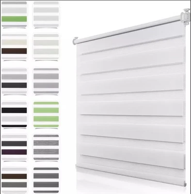 Doppelrollo Tür Fenster Klemm Duo Rollo ohne Bohren Fenster Seitenzug blickdicht - Bild 1 von 4